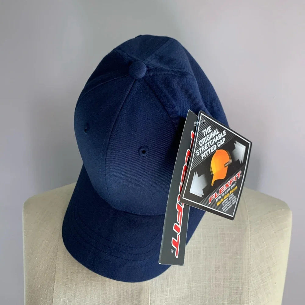 Flexfit unisex dark blue 6 panel twill hat/cap NWT